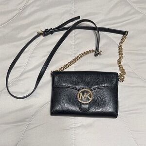 Michael Kors Black Crossbody Bag with Gold Chain